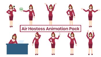 Air Hostess 2D Characters