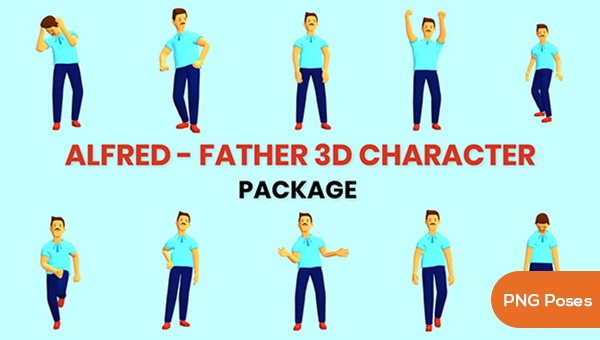 Alfred Father  3D  Character Animation Package