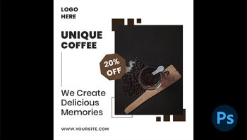 Coffee beans Photoshop Template