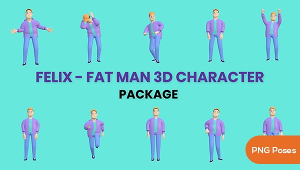 Felix Fat Man  3D  Character Animation Package