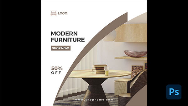 Modern Furniture Square Template