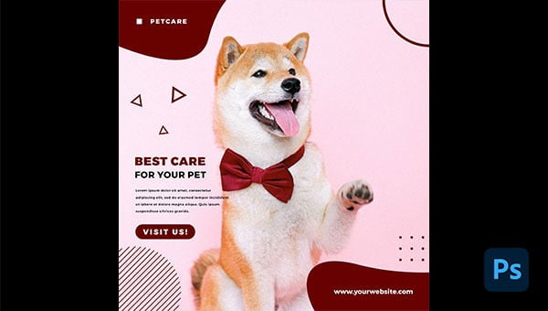 Pet Dog Square Template