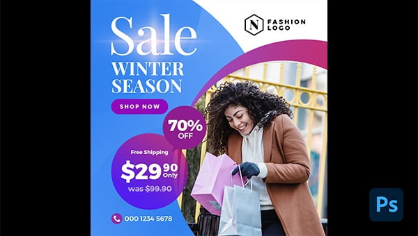 Winter Sale Photoshop Template